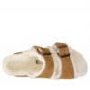 247669 Sandalo Arizona Shearling Bianco, Cuoio